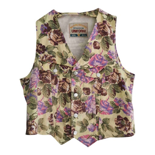 Gilet sans manche à fleurs 