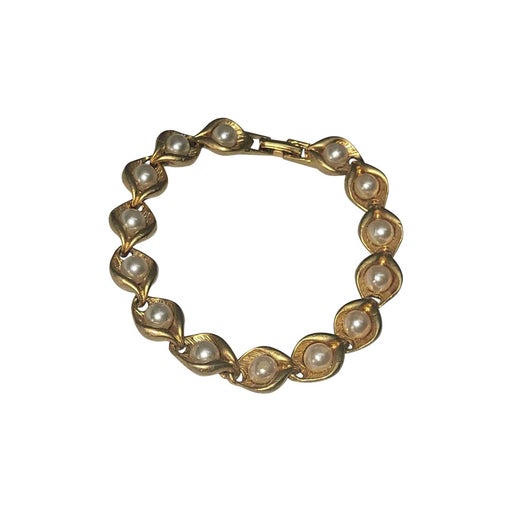 Metal and pearl bracelet