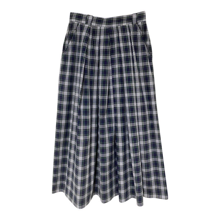 Tartan midi skirt