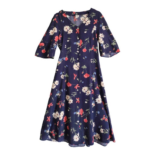 Robe boutonnée à fleurs