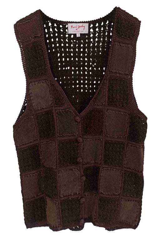 Patchwork leather vest