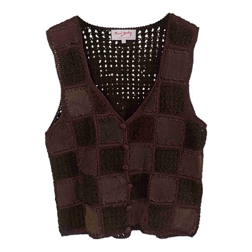 Patchwork leather vest