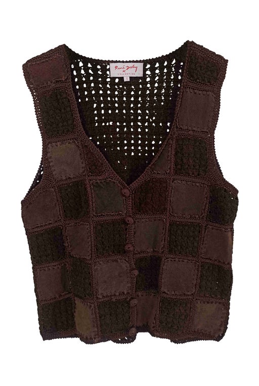 Patchwork leather vest