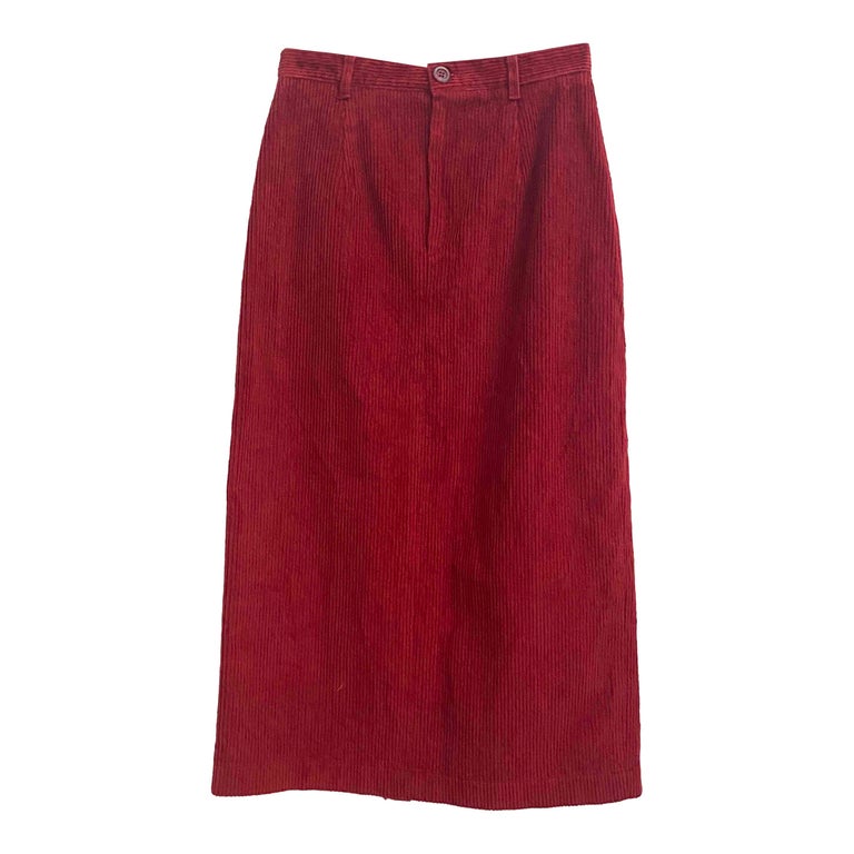 Straight velvet skirt