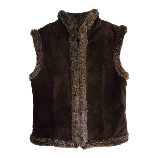 Suede sleeveless vest