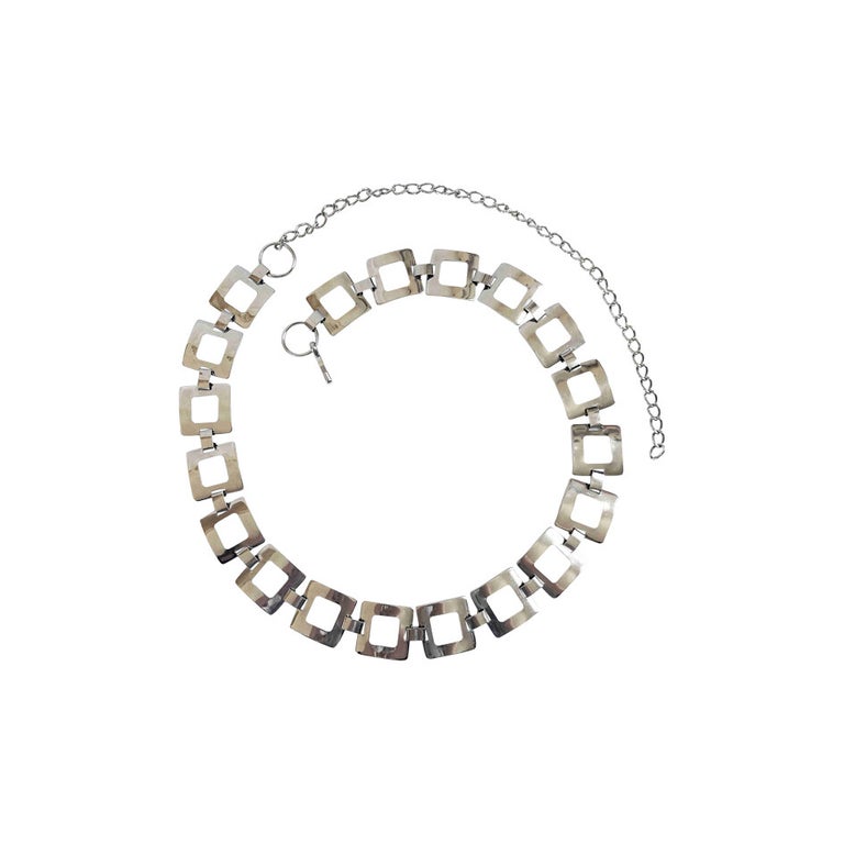 Silver metal chain belt