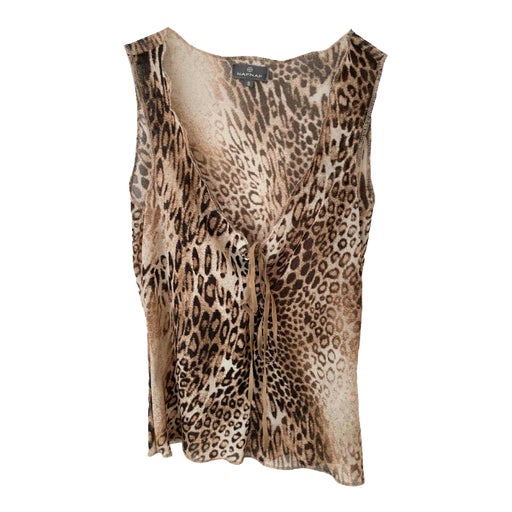 Leopard mesh top
