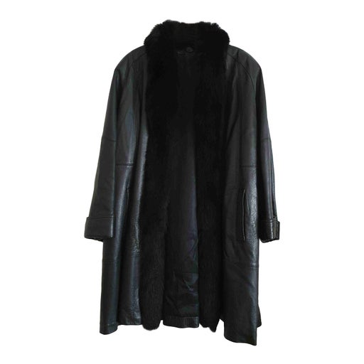 Leather and fur coat