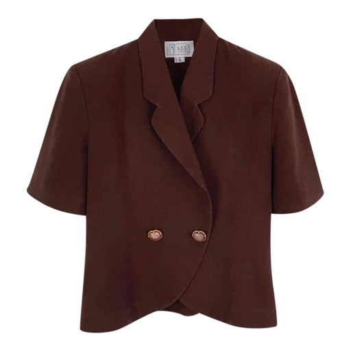 Fitted linen shirt, shoulder pads, double