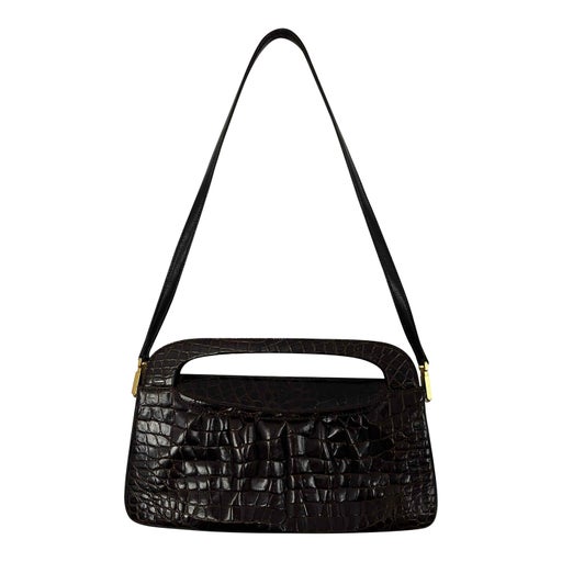 Leather baguette bag