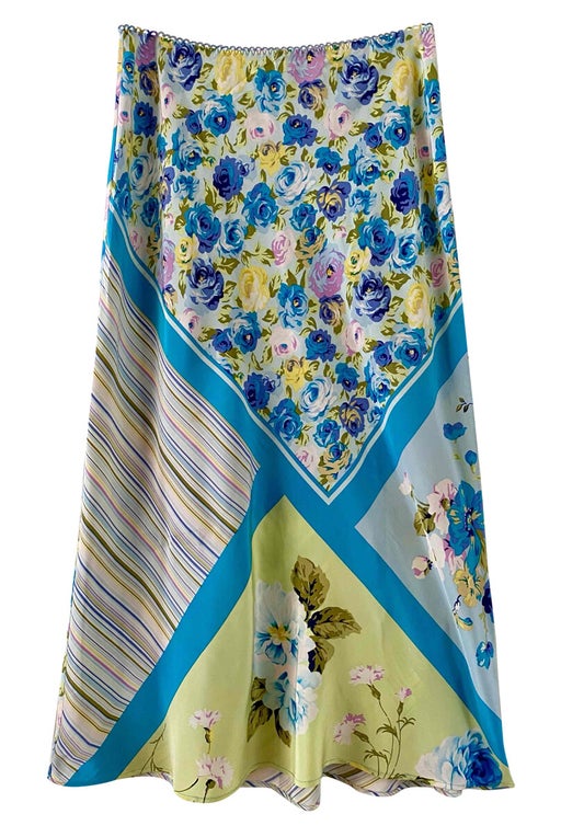 Silk patchwork skirt