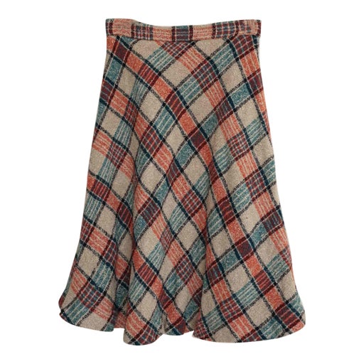 Checked midi skirt