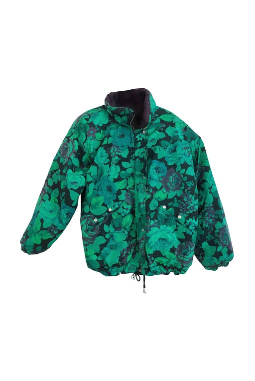 Reversible floral down jacket