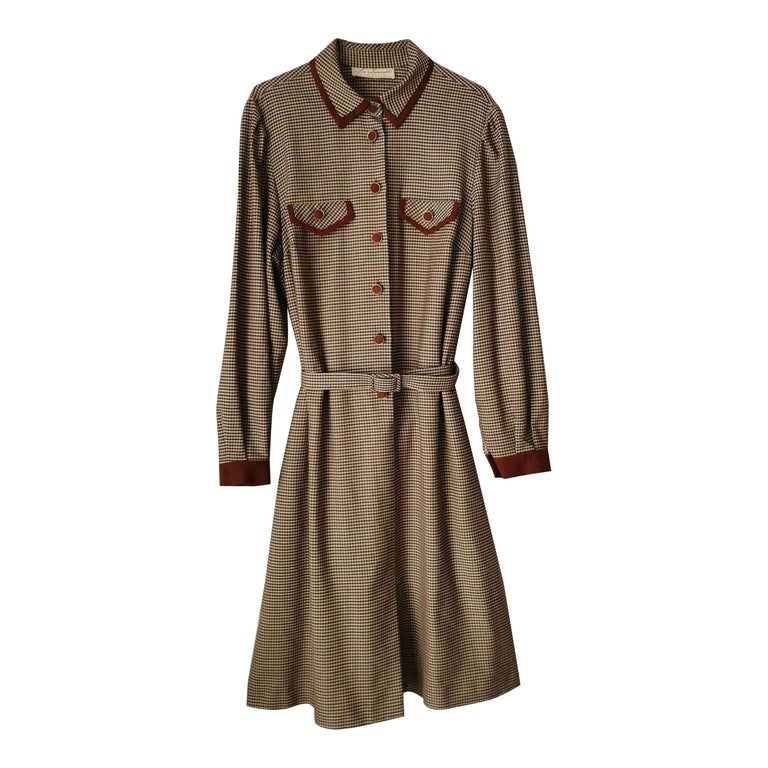 Robe longue pied de poule cheap