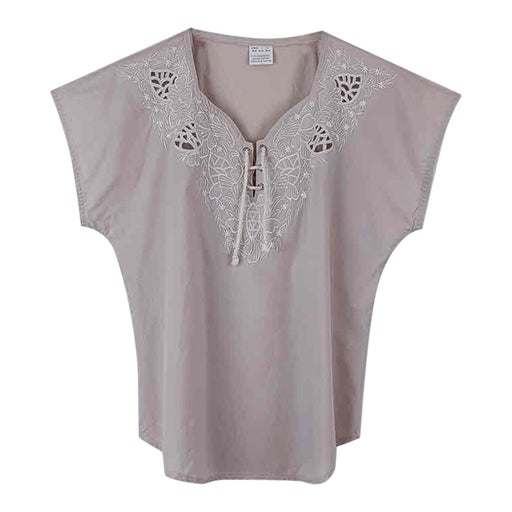 Embroidered cotton top