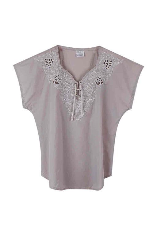 Embroidered cotton top