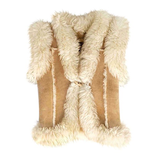 Gilet sans manches en peau lainée 