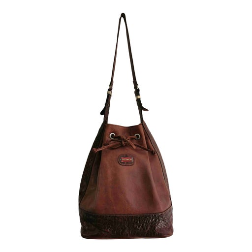 Leather bucket bag