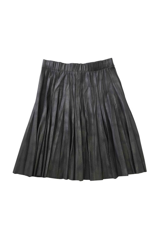 Pleated faux leather skirt