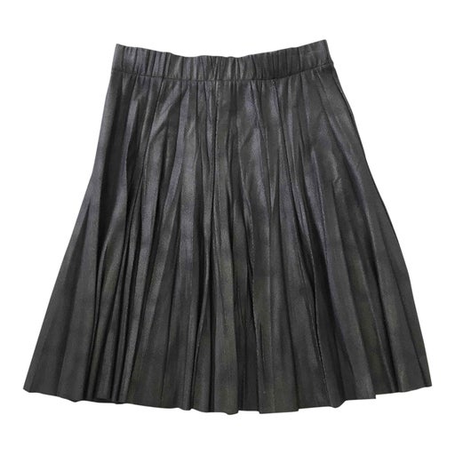 Pleated faux leather skirt