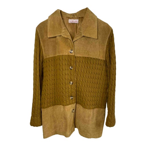 Leather and wool jacket