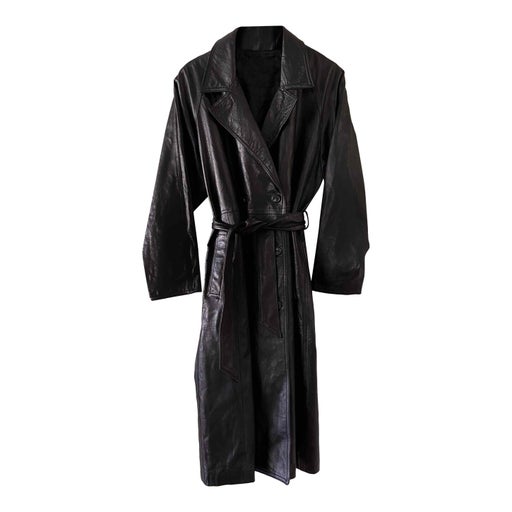 Leather trench coat