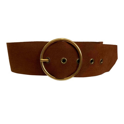 Superb Bohemian belt in brown suede and