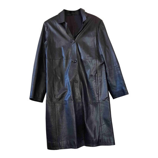 Leather trench coat