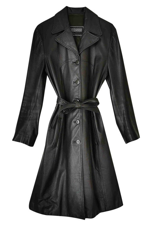 Versace leather trench coat