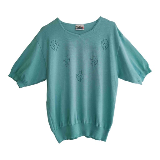 Openwork top with short sleeves