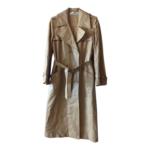 Leather trench coat