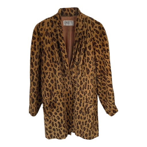 Manteau en daim léopard