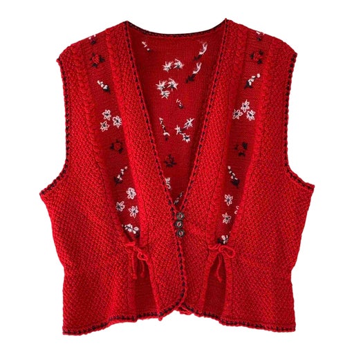 Embroidered wool vest