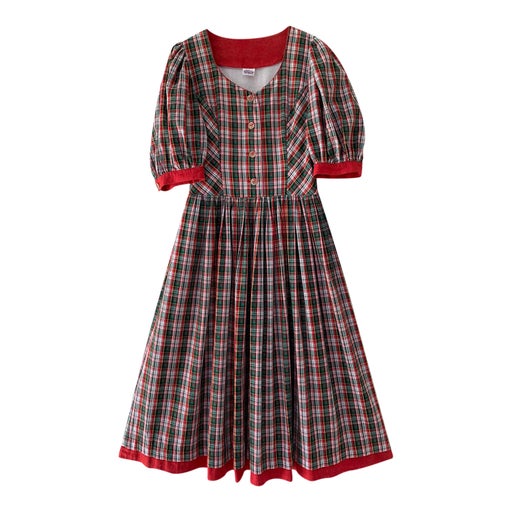 Checked cotton dress