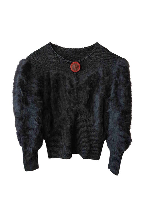 Black angora wool sweater