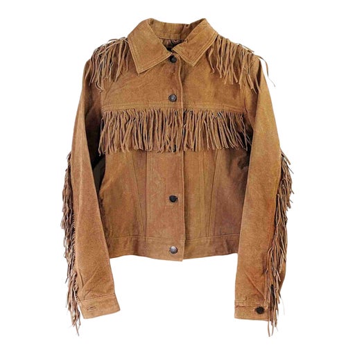 Veste en daim à franges 