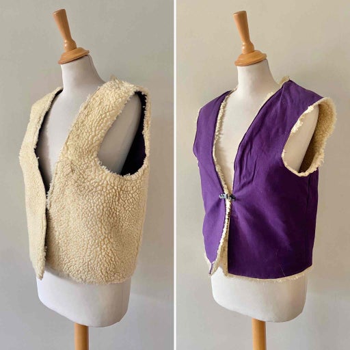 Reversible sheepskin vest