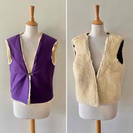 Reversible sheepskin vest