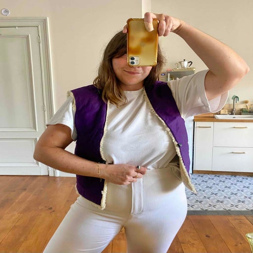 Reversible sheepskin vest