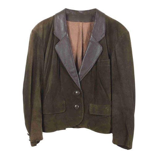 Leather and suede blazer