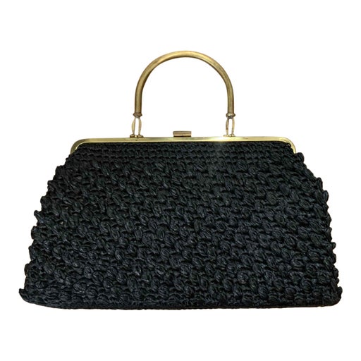 Black raffia bag