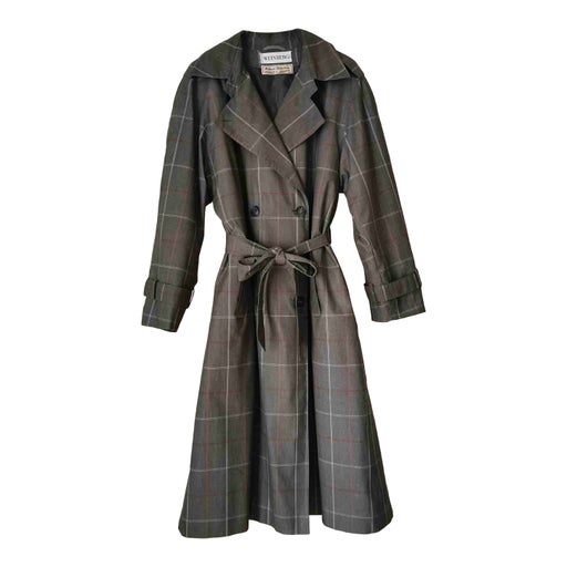 Checked trench coat