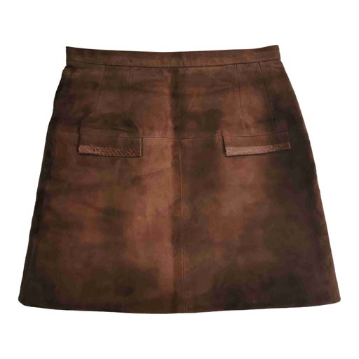 Suede mini skirt