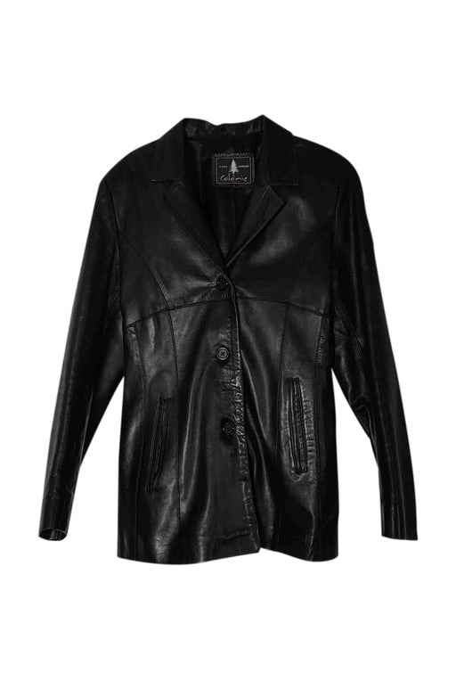 Long, fitted leather jacket