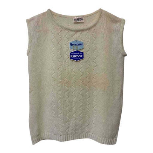 Openwork knit sleeveless sweater