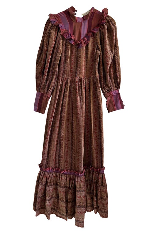 70's velvet and silk dress