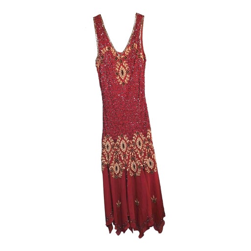 Embroidered silk dress