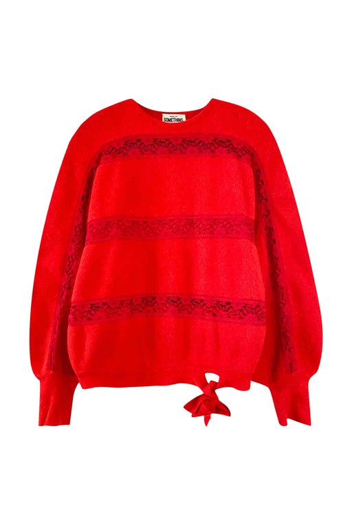 Angora and lace sweater