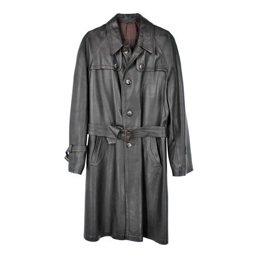 Leather trench coat