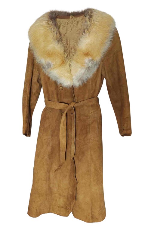 Suede and fur coat